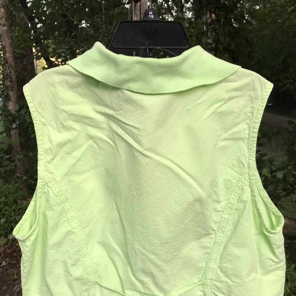 Onque Casuals Leopard Ruched Tank Top L & Sleeveless Green Tie Back Button Top L - Picture 14 of 14